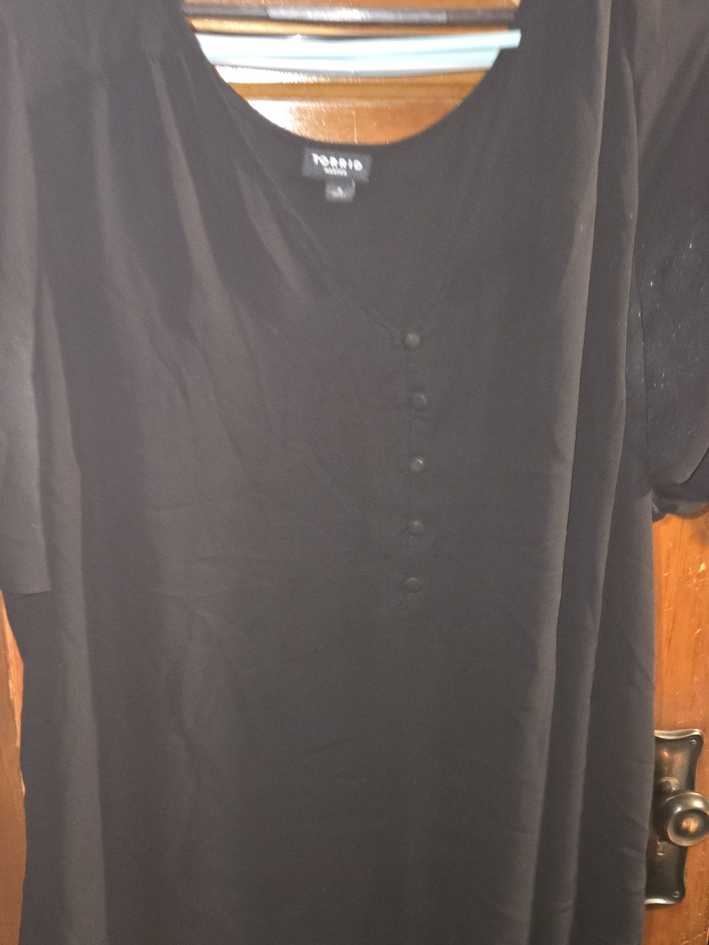 torrid Black Short-Sleeve Henley Tee